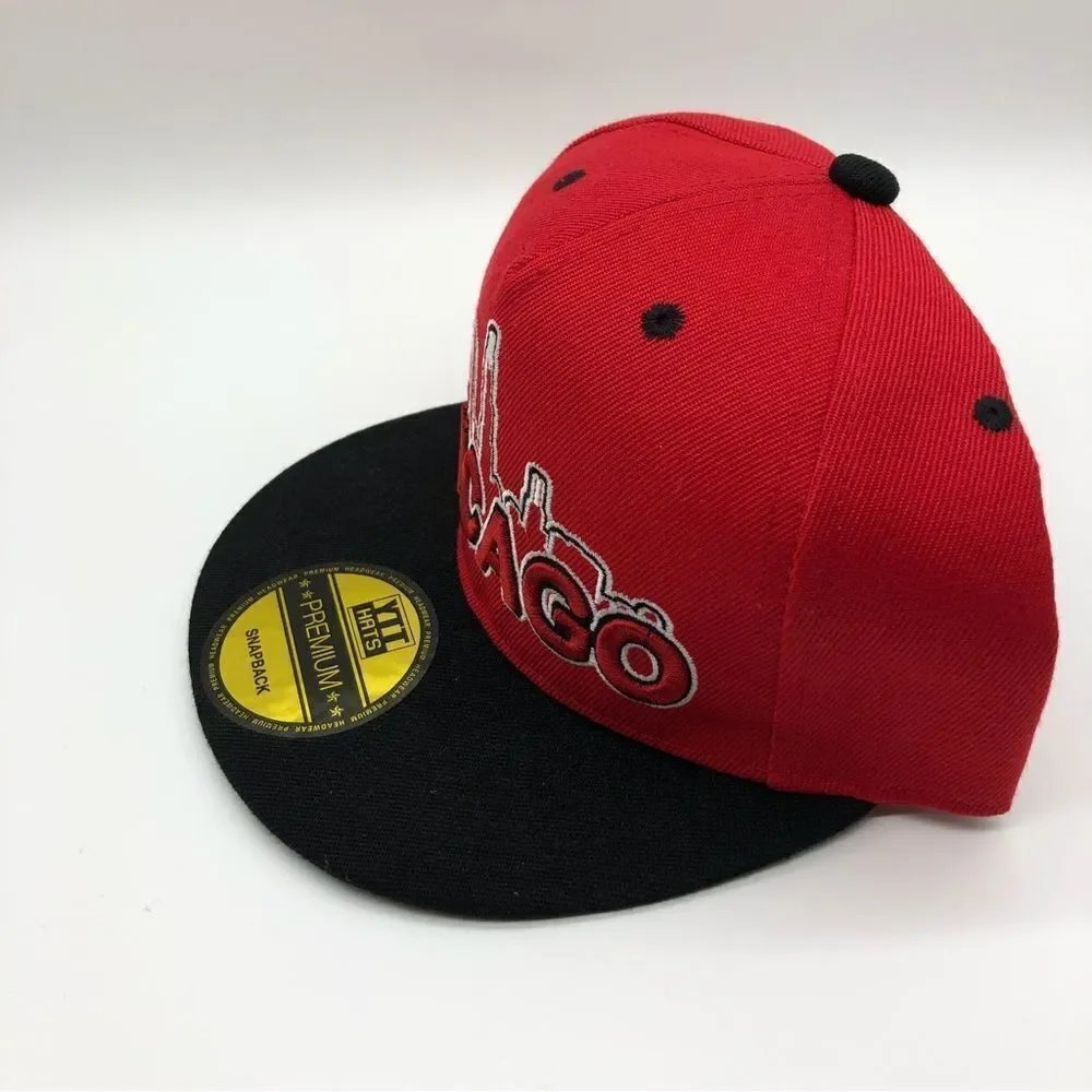 YTT Hats Chicago Embroidered‎ City Snapback Cap Red Black NWT